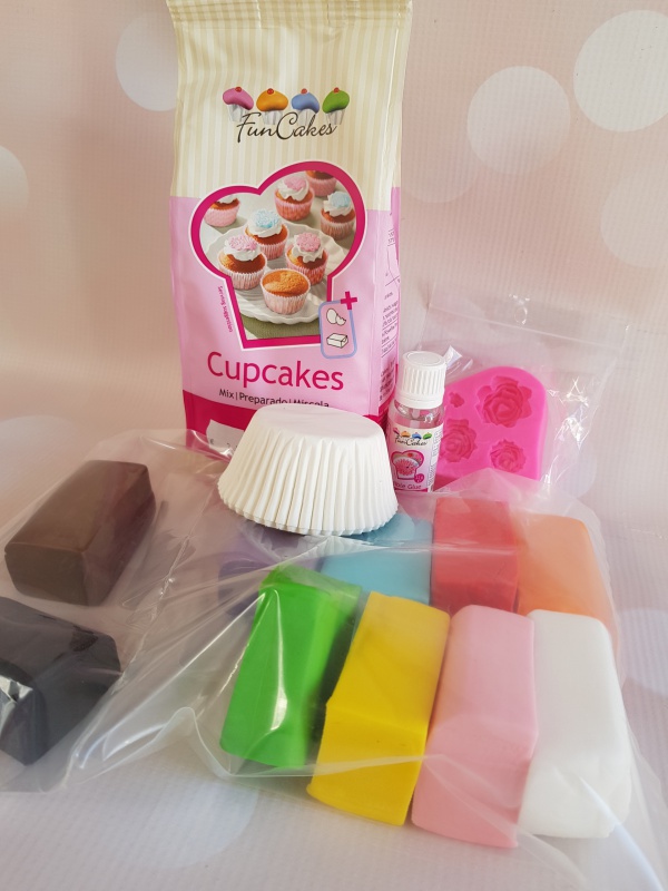 DiY maak het zelf cupcake pakket roos
