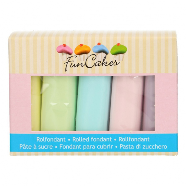 FunCakes Rolfondant Multipack Pastel Kleuren 5x100g tht korting