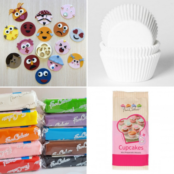 DiY grappige gezichten cupcake pakket