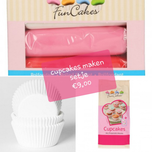 Low budget cupcake setje roze