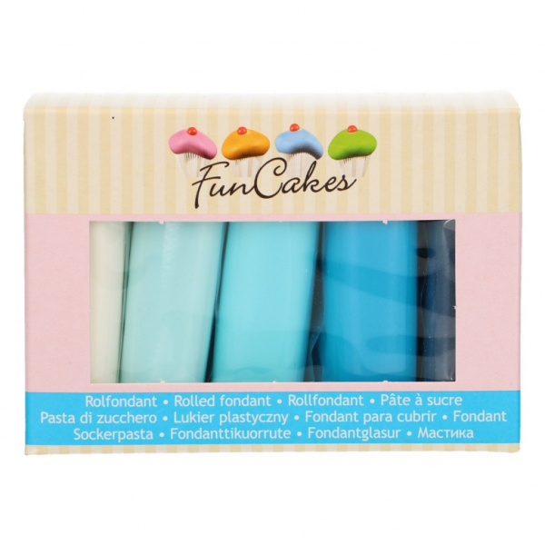 FunCakes Rolfondant Multipack Blauw Palet 5x100g THT korting