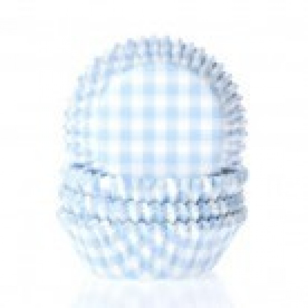 House of Marie Cupcakevormpjes Ruit Pastel Blauw - pk/50