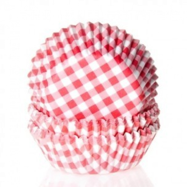 House of Marie Cupcakevormpjes Ruit Rood - pk/50