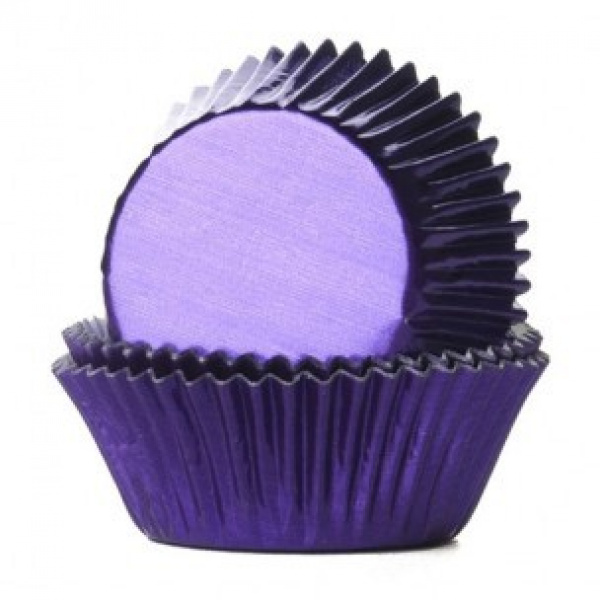 House of Marie Cupcakevormpjes Folie Paars - pk/24