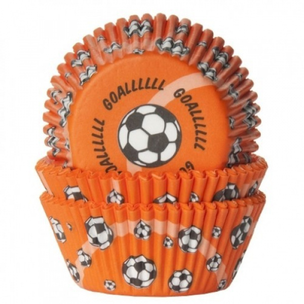 House of Marie Cupcakevormpjes Voetbal Oranje - pk/50