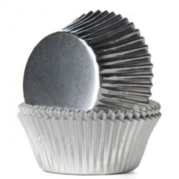 House of Marie Cupcakevormpjes Folie Zilver pk/24