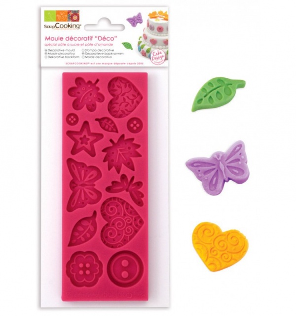 Scrapcooking Siliconen Mal Hart, Blad, Knoop & Vlinder