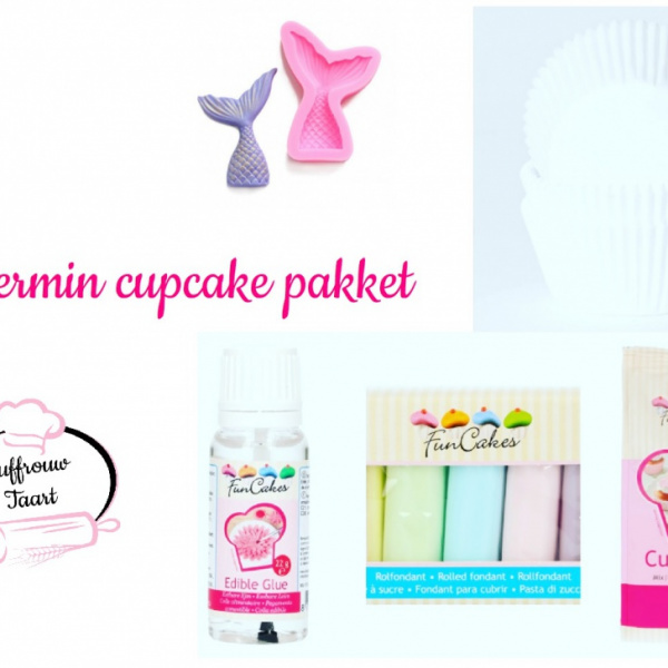 Zeemeermin cupcake pakket