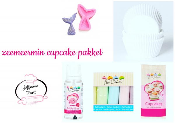 Zeemeermin cupcake pakket