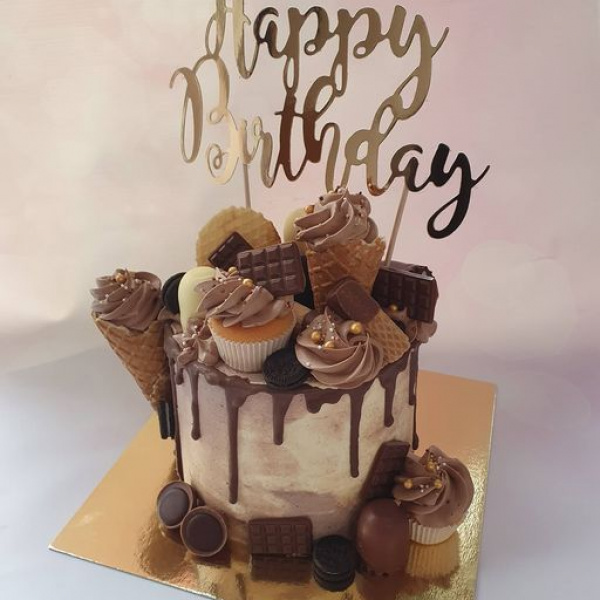 Chocolade dripcake pakket deluxe