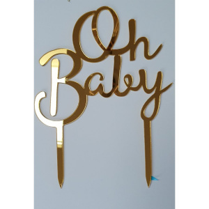 Oh baby topper goud acryl