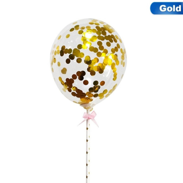 Taarttopper confetti ballon goud