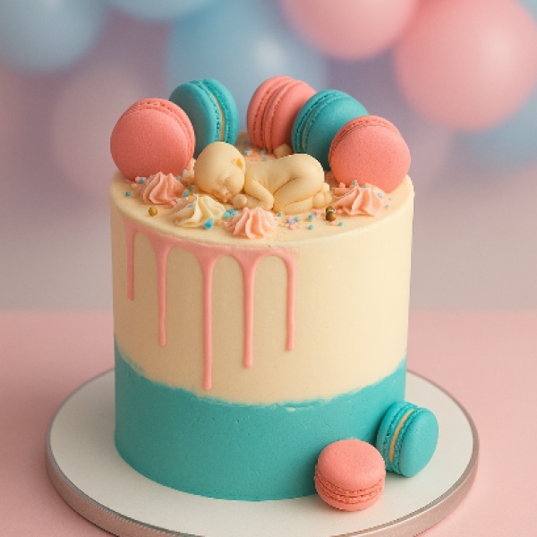 Gender reveal taart