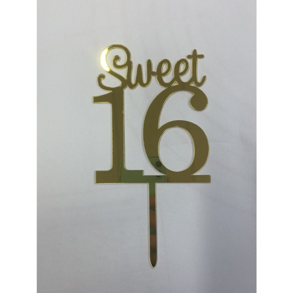 Sweet 16 acryl goud
