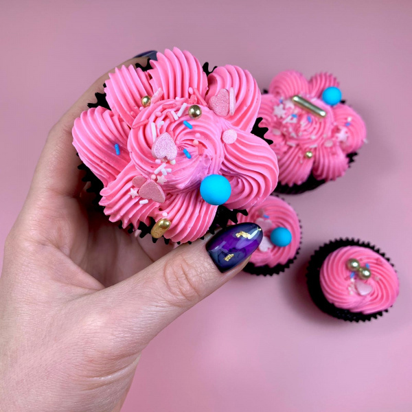 Cupcakes 6 stuks, 1 kleur swirl