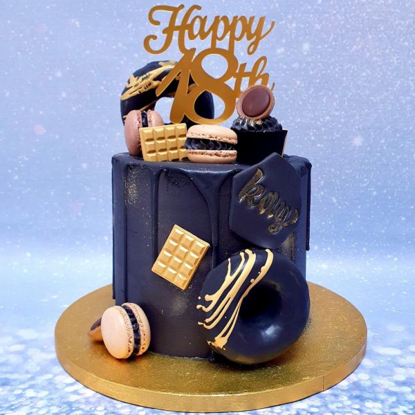 Black & Gold Feesttaart op Maat | Juffrouw Taart Winsum