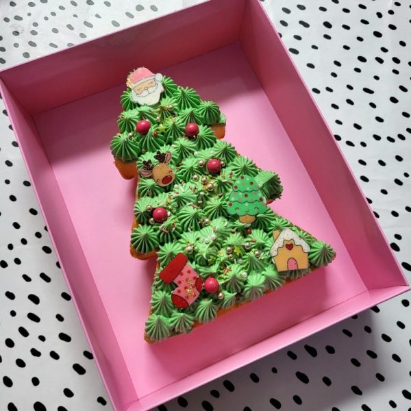 Kerstboom van vanillecake