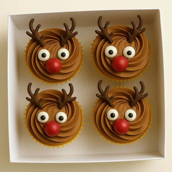 4 rendier cupcakes