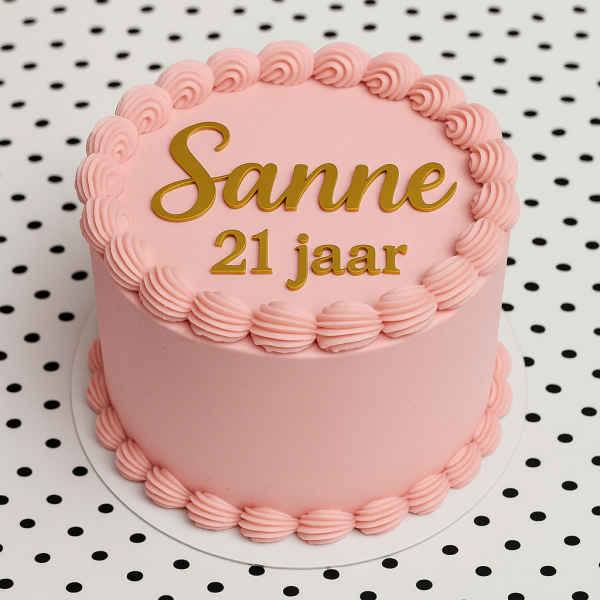 Gepersonaliseerde verjaardagstaart met naam en leeftijd - Afbeelding 3