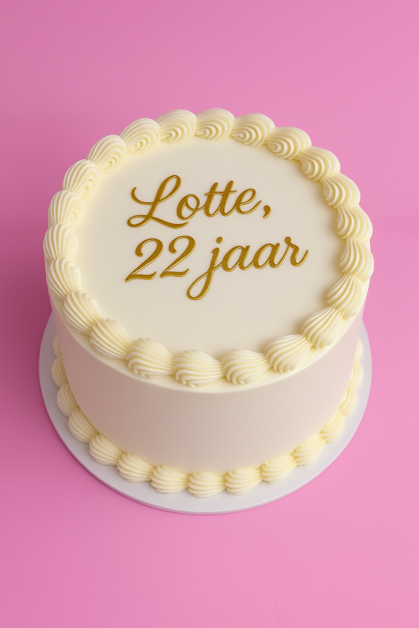 Gepersonaliseerde verjaardagstaart met naam en leeftijd